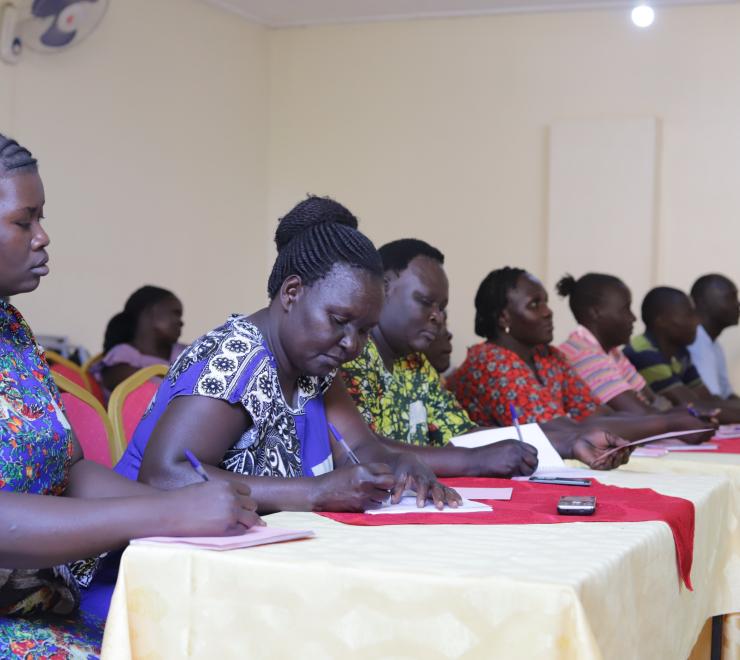Some of the women listen attentively during  the training.