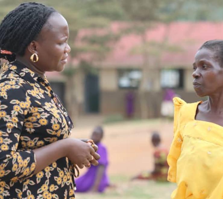 ActionAid Uganda FGG Cordinator, Esther Kisembo counsels Imelda