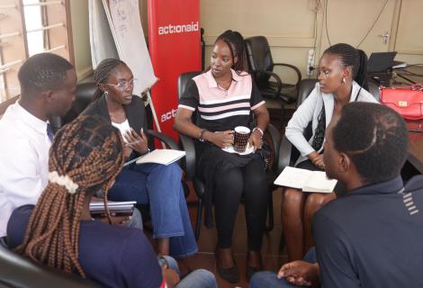 Some of the youth who attended take part in a group discussion