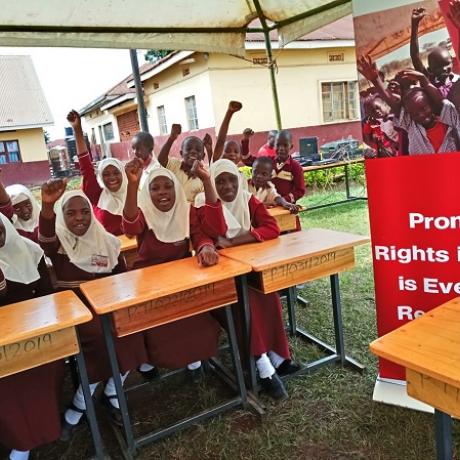 Pupils of Takuba Primary School stating that they are ready to report cases of violence