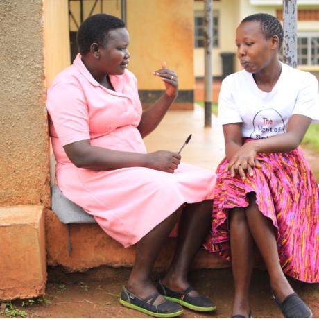 Ruth receiving advice from a senior nurse